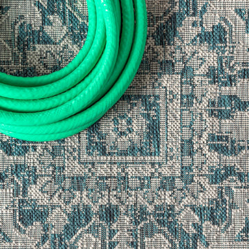 Estrella Bohemian Medallion Textured Weave Indoor/outdoor Octagon Rug